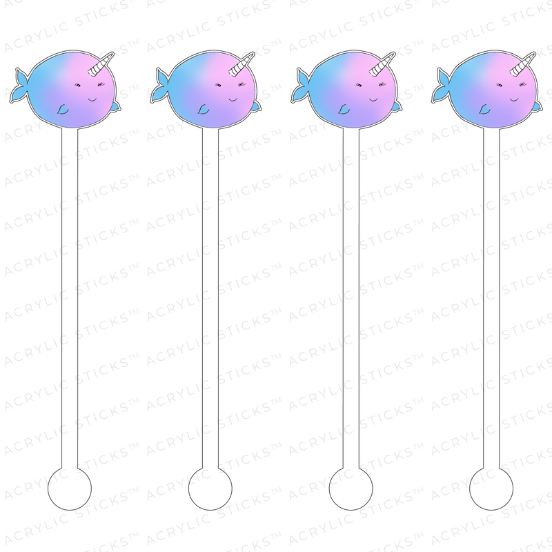 OMBRE NARWHAL ACRYLIC STIR STICKS