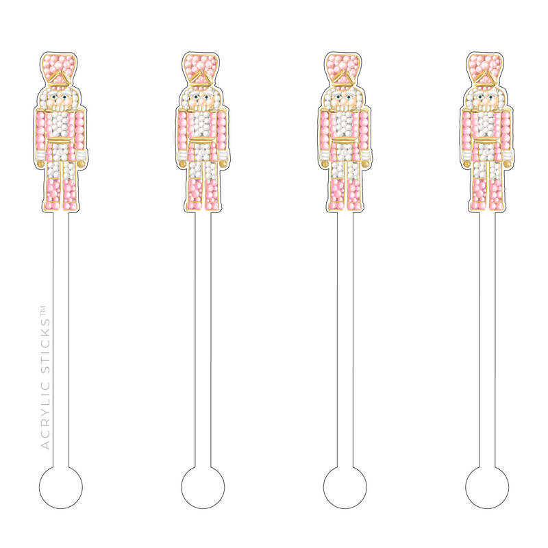 SANTA BALLOON NUTCRACKER ACRYLIC STIR STICKS