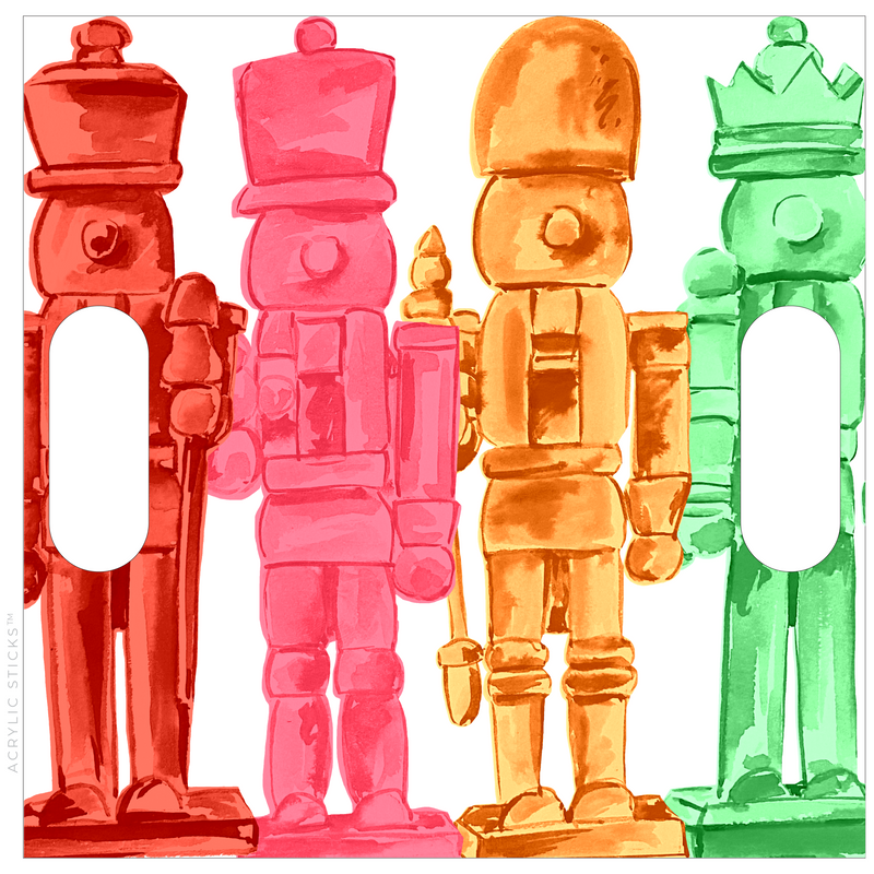 WOODEN NUTCRACKERS ACRYLIC CHARCUTERIE BOARD W/ HANDLES