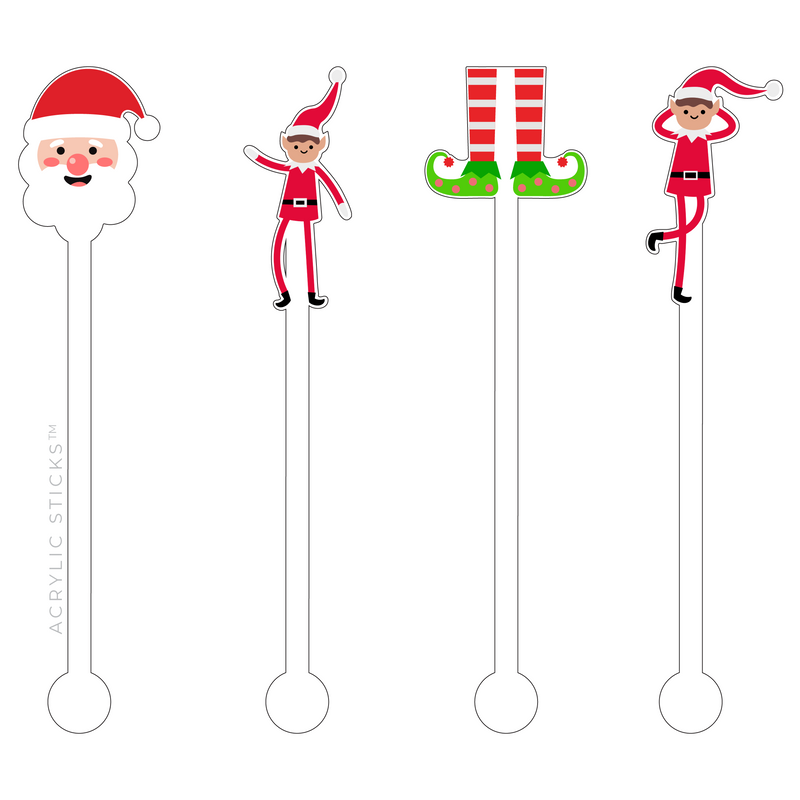 SANTA'S LITTLE HELPER ACRYLIC STIR STICKS COMBO
