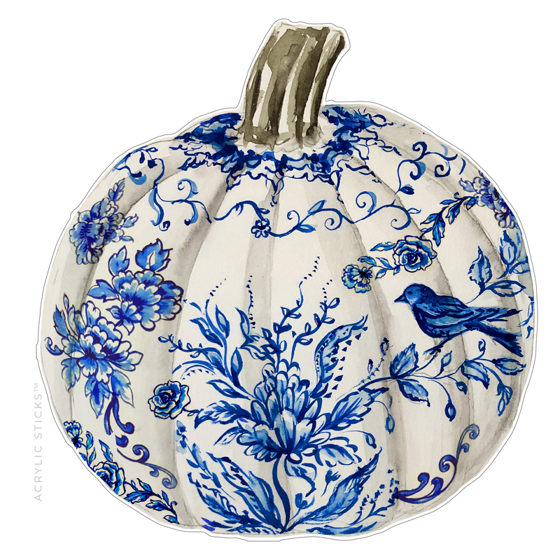 BLUE & WHITE BIRD GOURD ACRYLIC CHARCUTERIE & SNACK BOARD