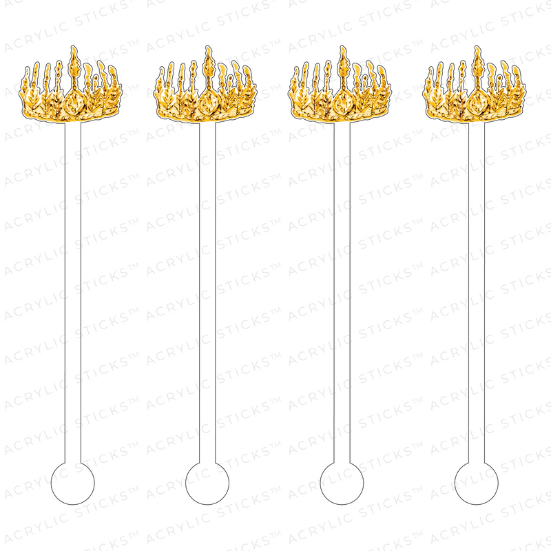 GOLD GUILD CROWN ACRYLIC STIR STICKS