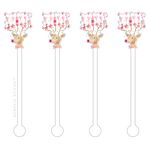 AS X EVELYN HENSON RUDOLPH THE ROSE' REINDEER ACRYLIC STIR STICKS