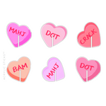 MAHJONG V-DAY CONVERSATION HEARTS ACRYLIC DRINK CLIP COMBO