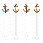 BRONZE ANCHOR ACRYLIC STIR STICKS