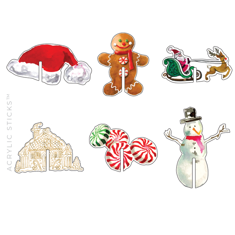 A CLASSIC CHRISTMAS ACRYLIC DRINK CLIP COMBO