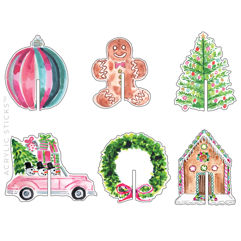 AS X EVELYN HENSON HAPPY HOLIDAYS ACRYLIC DRINK CLIP COMBO