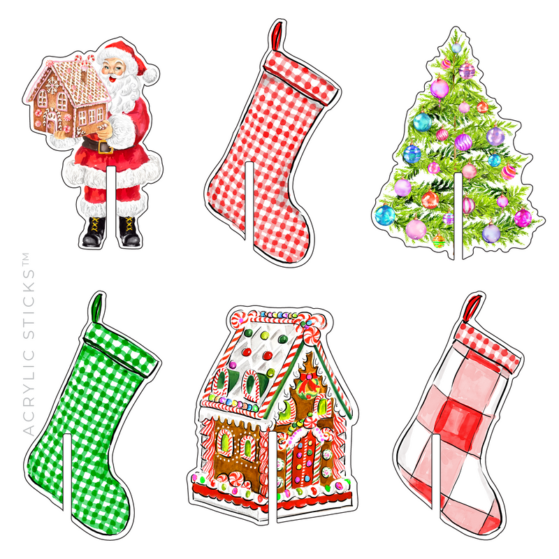 MERRY HOLIDAYS ACRYLIC DRINK CLIP COMBO