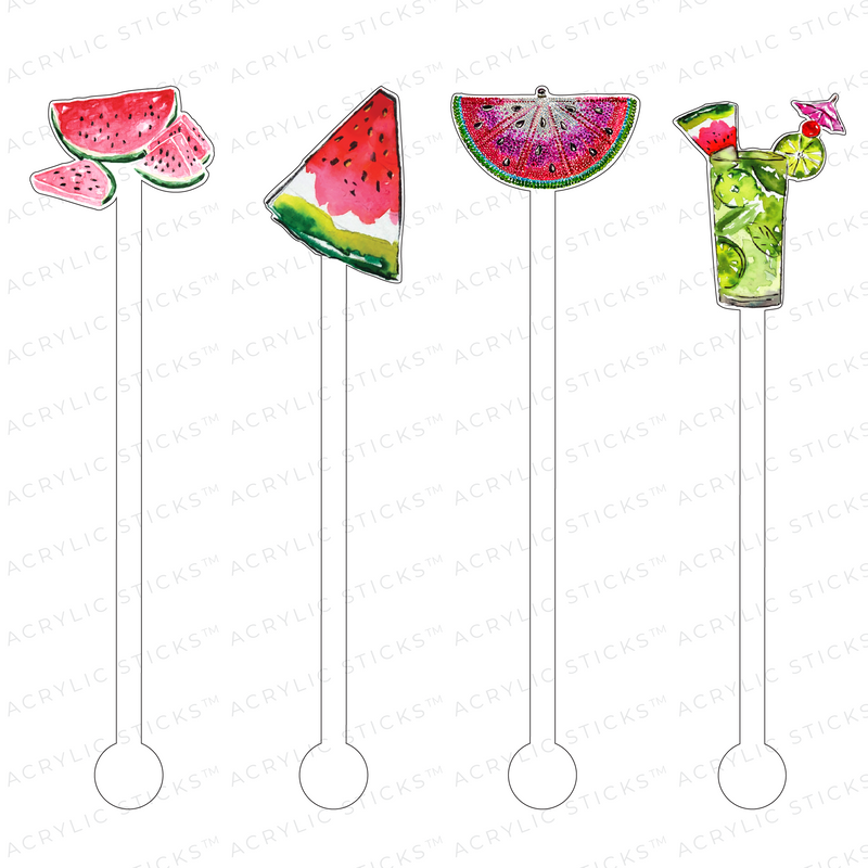 WATERMELON LOVER ACRYLIC STIR STICKS COMBO