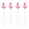 PINK ANCHOR ACRYLIC STIR STICKS