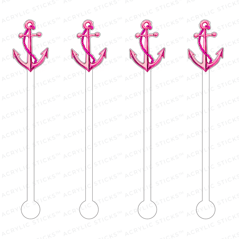 PINK ANCHOR ACRYLIC STIR STICKS