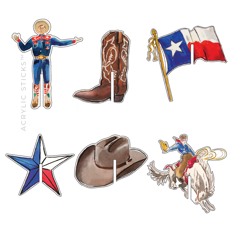 DEEP IN THE HEART OF TEXAS ACRYLIC DRINK CLIPS COMBO