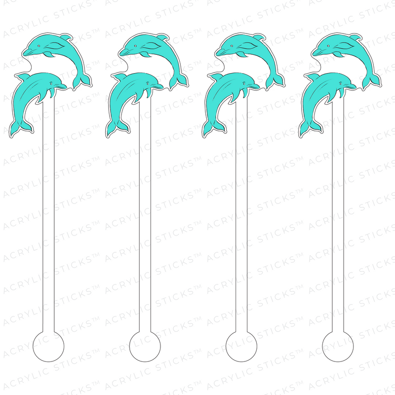 DIVING DOLPHINS ACRYLIC STIR STICKS