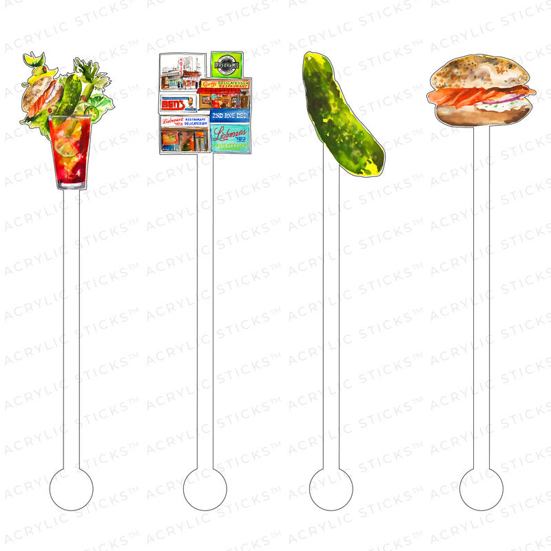 NEW YORK DELI INDULGENCE ACRYLIC STIR STICKS COMBO