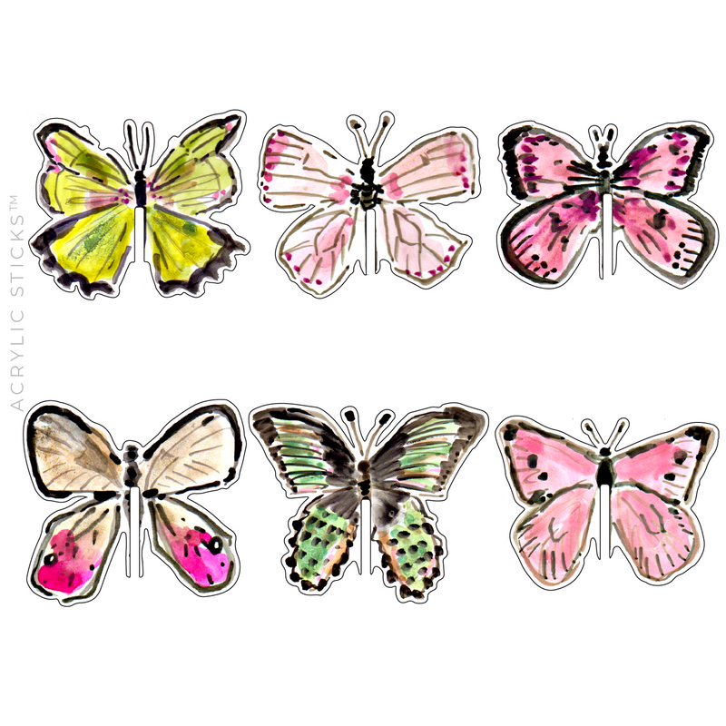 AS X EVELYN HENSON BUTTERFLIES IN LOVE ACRYLIC DRINK CLIP COMBO