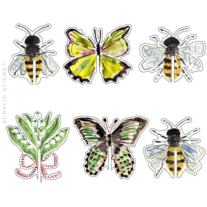 AS X EVELYN HENSON PRETTY POLLINATORS ACRYLIC DRINK CLIP COMBO
