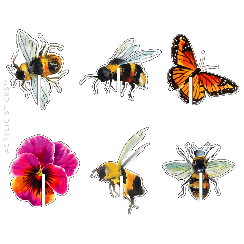 POLLINATORS ACRYLIC DRINK CLIP COMBO