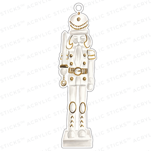 GOLD & WHITE NUTCRACKERS ACRYLIC ORNAMENT: 4 STYLES