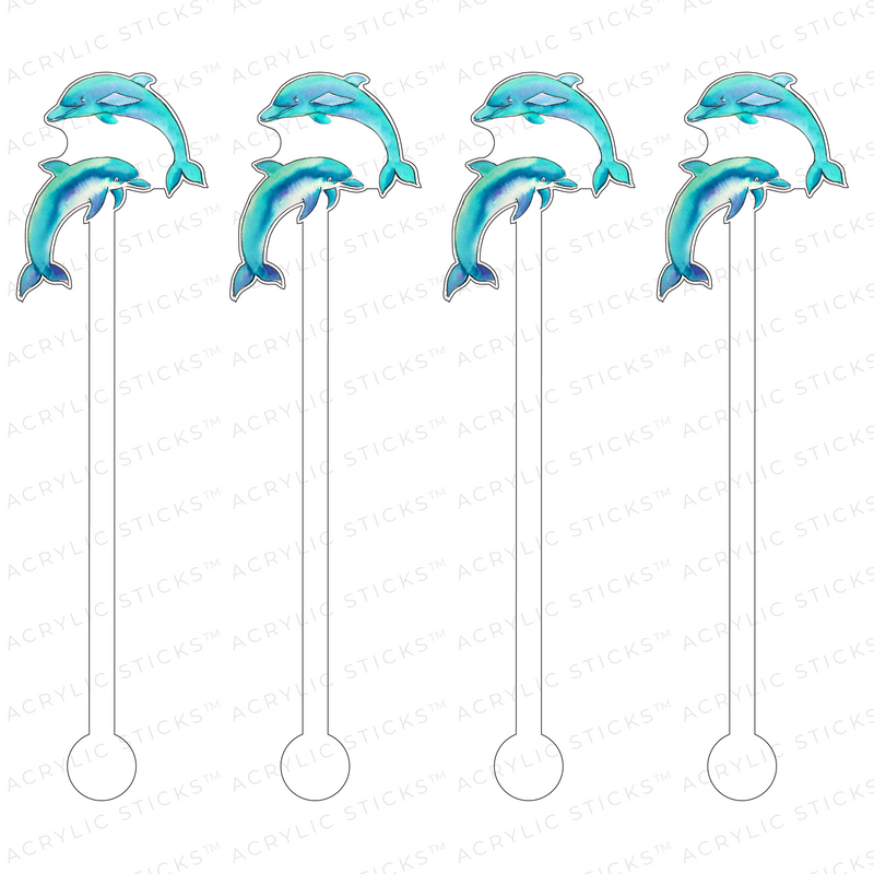 AQUA DOLPHINS ACRYLIC STIR STICKS