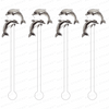 GRAY DOLPHINS ACRYLIC STIR STICKS