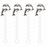 GRAY DOLPHINS ACRYLIC STIR STICKS