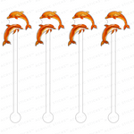 TANGERINE DOLPHINS ACRYLIC STIR STICKS