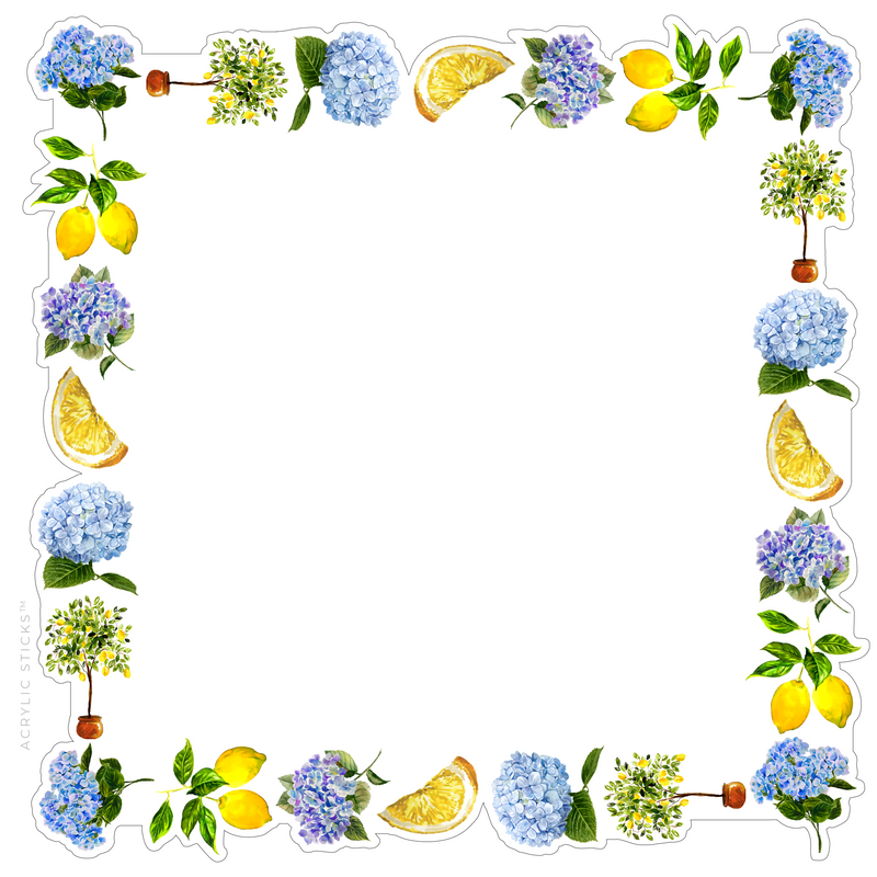 PRE-ORDER ITEM!! HYDRANGEA & LEMONS ACRYLIC FRAMED CHARCUTERIE & SNACK BOARD