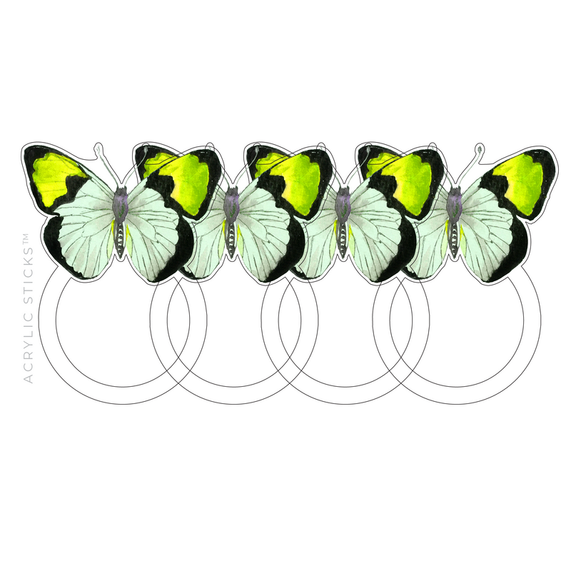 YELLOW CANARY BUTTERFLY ACRYLIC NAPKIN RINGS