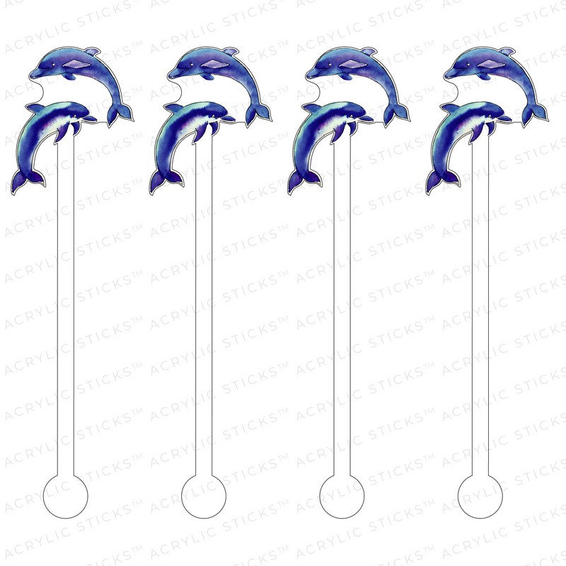 BLUE DOLPHINS ACRYLIC STIR STICKS