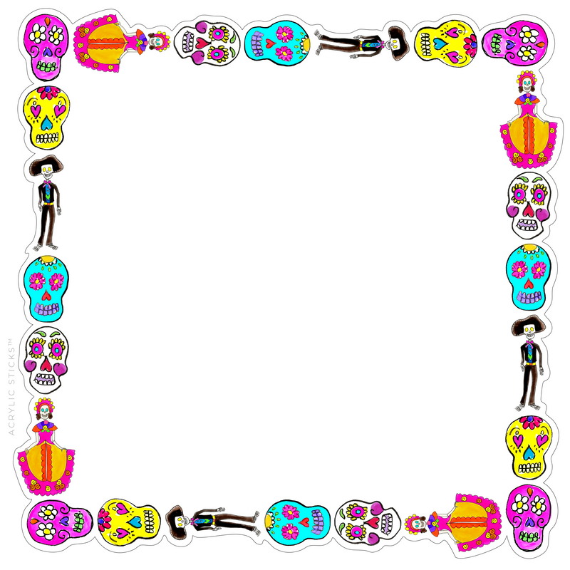 PRE-ORDER ITEM!! DAY OF THE DEAD ACRYLIC FRAMED CHARCUTERIE & SNACK BOARD