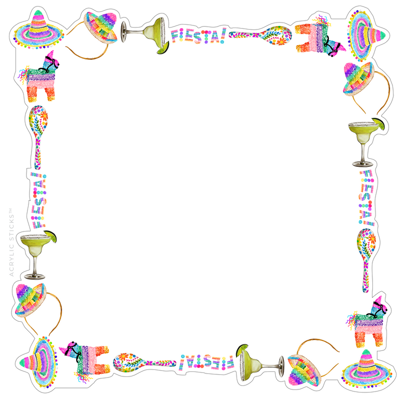 PRE-ORDER ITEM!! LET'S FIESTA ACRYLIC FRAMED CHARCUTERIE & SNACK BOARD