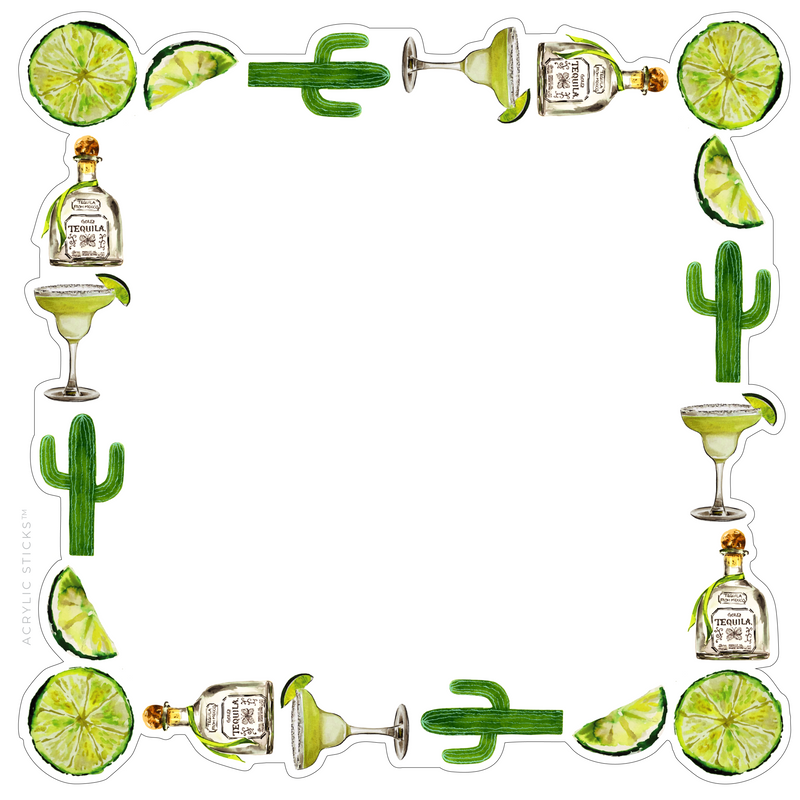PRE-ORDER ITEM!! TEQUILA AND LIMES ACRYLIC FRAMED CHARCUTERIE & SNACK BOARD