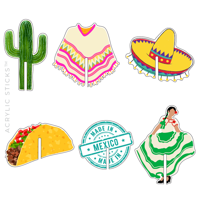 MADE IN MEXICO ACRYLIC DRINK CLIP COMBO