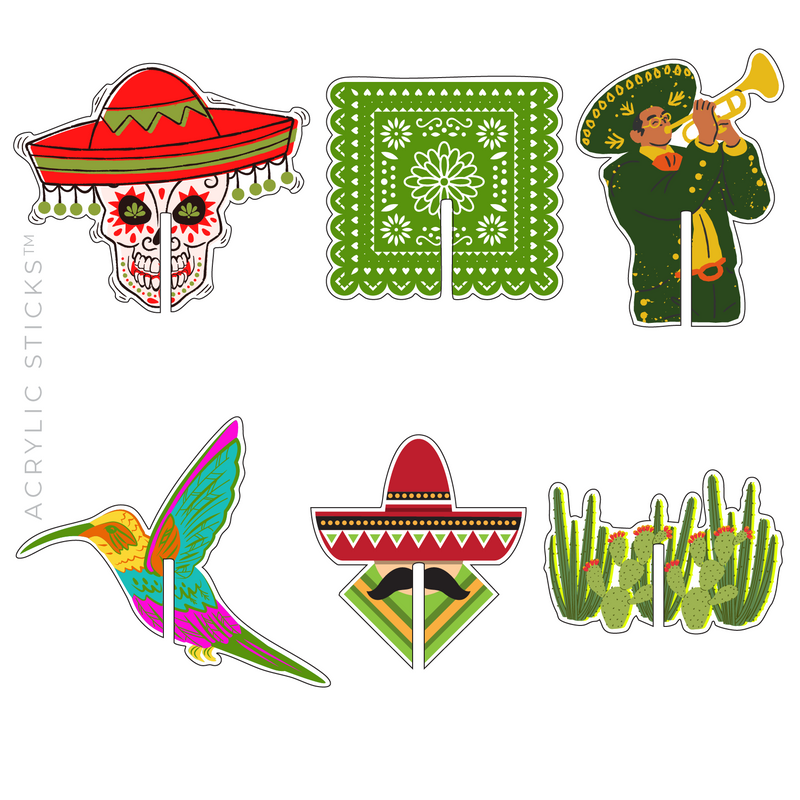VIVA DE MEXICO ACRYLIC DRINK CLIP COMBO
