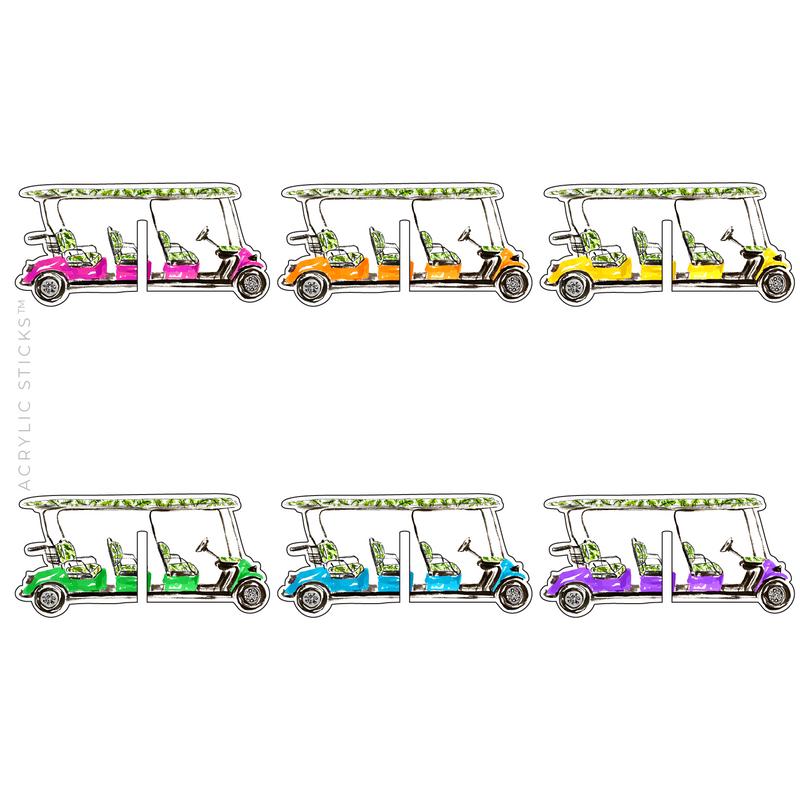 GOLF CARTS ACRYLIC DRINK CLIP COMBO