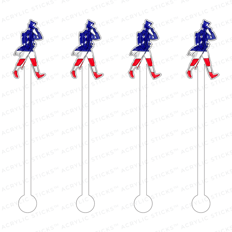 PATRIOTIC ABE LINCOLN ACRYLIC STIR STICKS