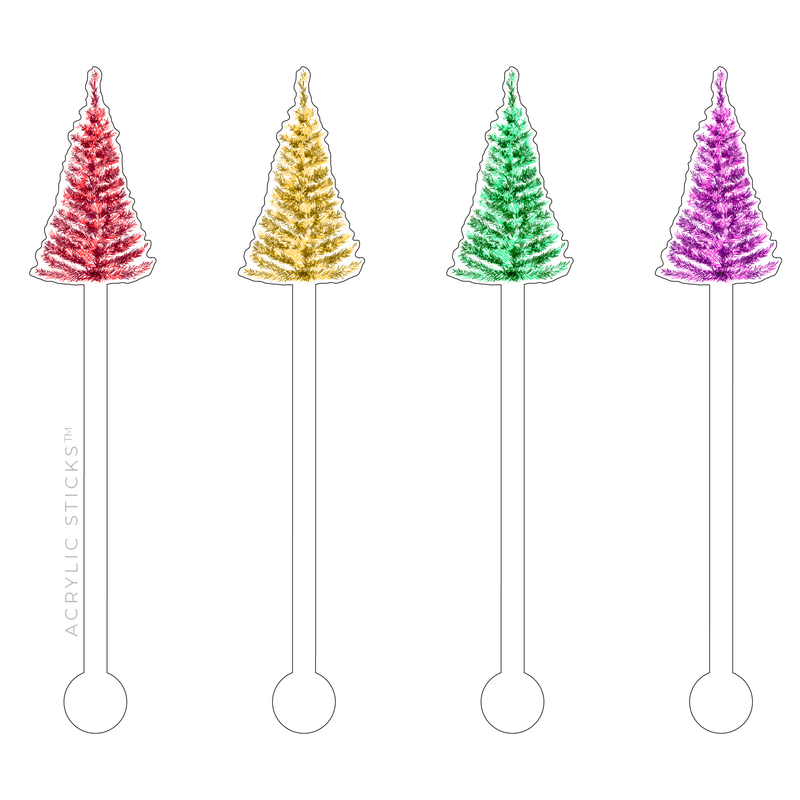 TINSEL TREES ACRYLIC STIR STICKS COMBO