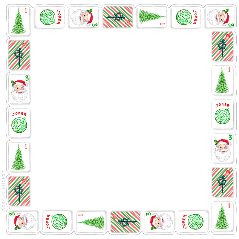 PRE-ORDER ITEM!! CHRISTMAS MAHJONG ACRYLIC FRAMED CHARCUTERIE BOARD