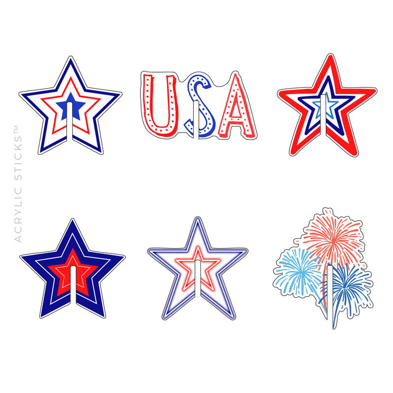 US OF STARS ACRYLIC DRINK CLIP COMBO