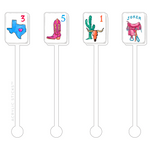 TEXAS MAHJONG TILES ACRYLIC STIR STICKS COMBO