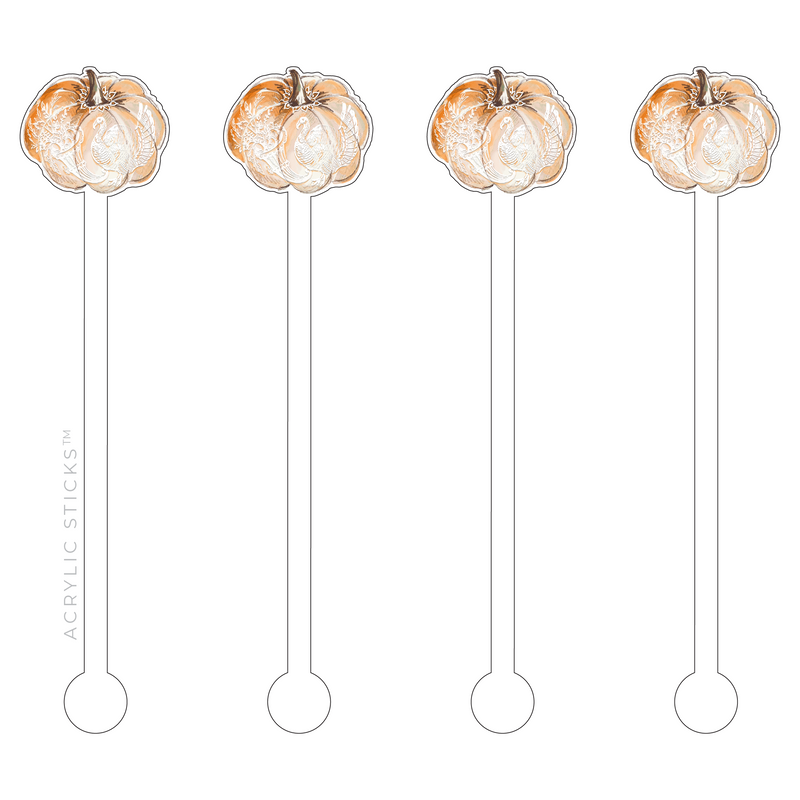 HARVEST SCENE GOURD ACRYLIC STIR STICKS
