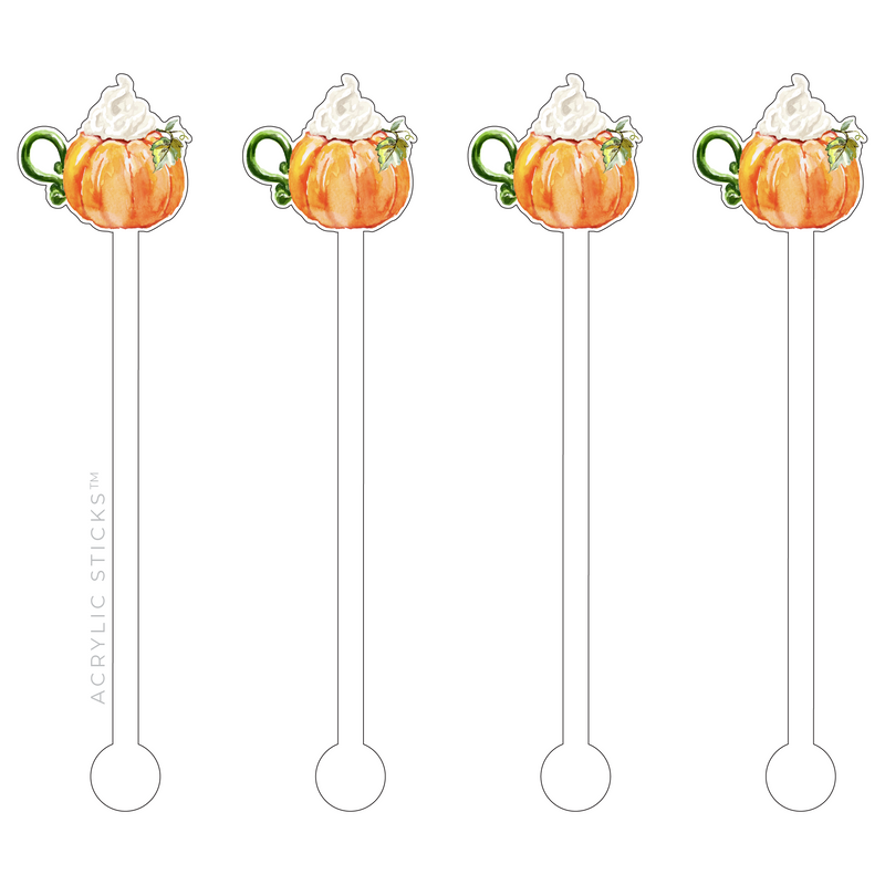 FALL PUMPKIN-CCINO ACRYLIC STIR STICKS