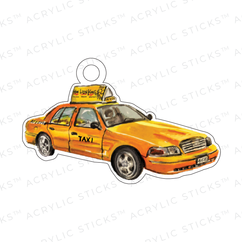 TAXI CAB ACRYLIC GIFT TAG