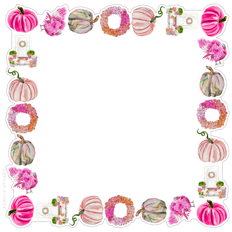 PRE-ORDER ITEM!! PRETTY IN PINK FALL ACRYLIC FRAMED CHARCUTERIE BOARD