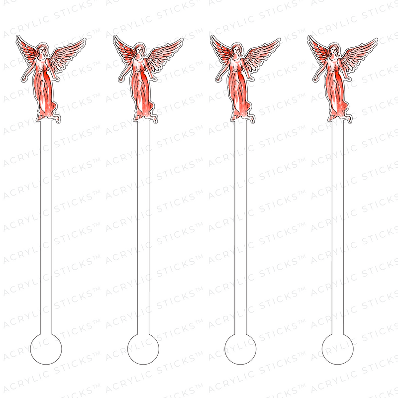 SOFT RED ANGEL ACRYLIC STIR STICKS