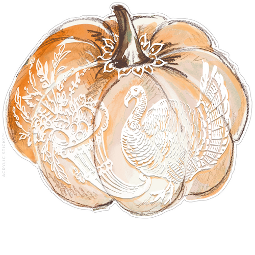 HARVEST SCENE GOURD ACRYLIC CHARCUTERIE & SNACK BOARD