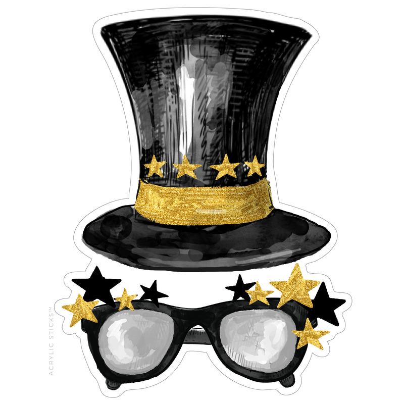 PRE-ORDER ITEM!! HAPPY NEW YEAR TOP HAT ACRYLIC CHARCUTERIE & SNACK BOARD