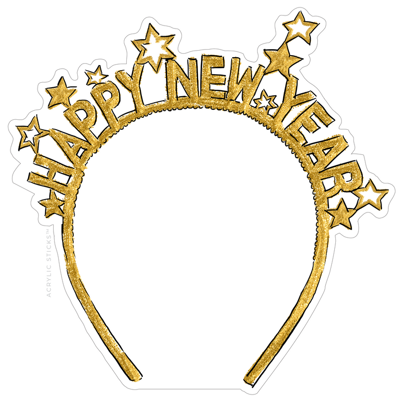 PRE-ORDER ITEM!! HAPPY NEW YEAR HEADBAND ACRYLIC CHARCUTERIE & SNACK BOARD