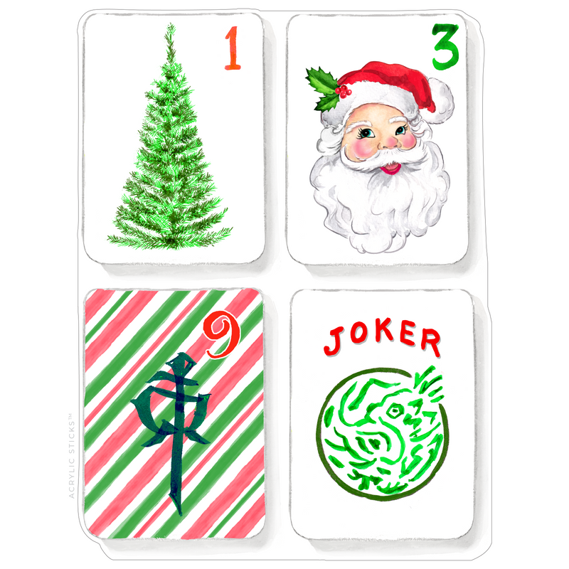 PRE-ORDER ITEM!! XMAS MAHJONG TILES ACRYLIC CHARCUTERIE & SNACK BOARD