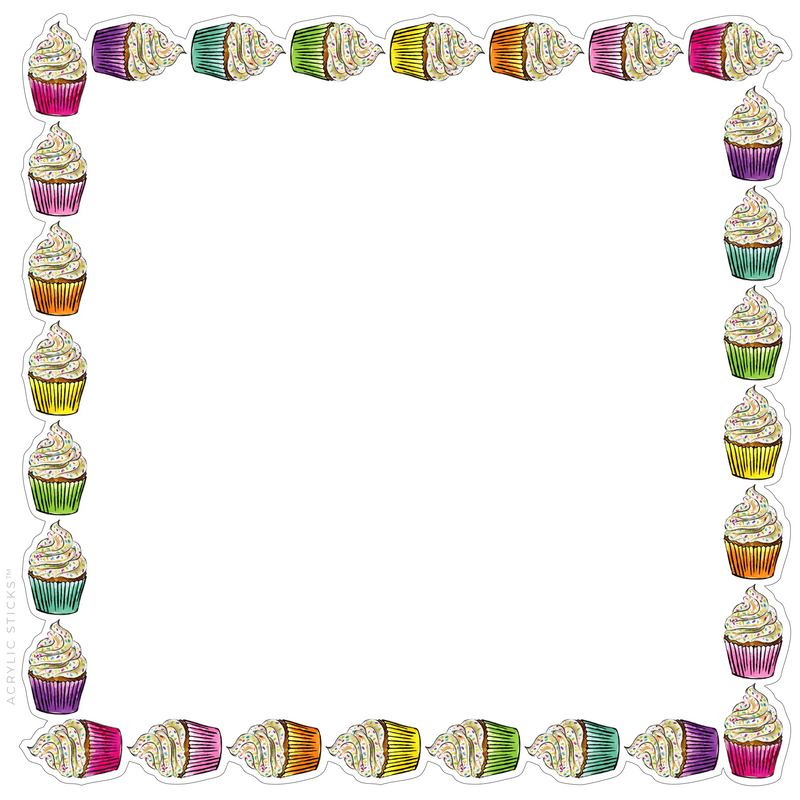 PRE-ORDER ITEM!! HBD SPRINKLE CUPCAKES ACRYLIC FRAMED CHARCUTERIE & SNACK BOARD